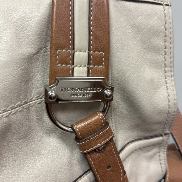Tignanello tan and brown genius leather ladies shoulder Purse - Picture 2 of 8